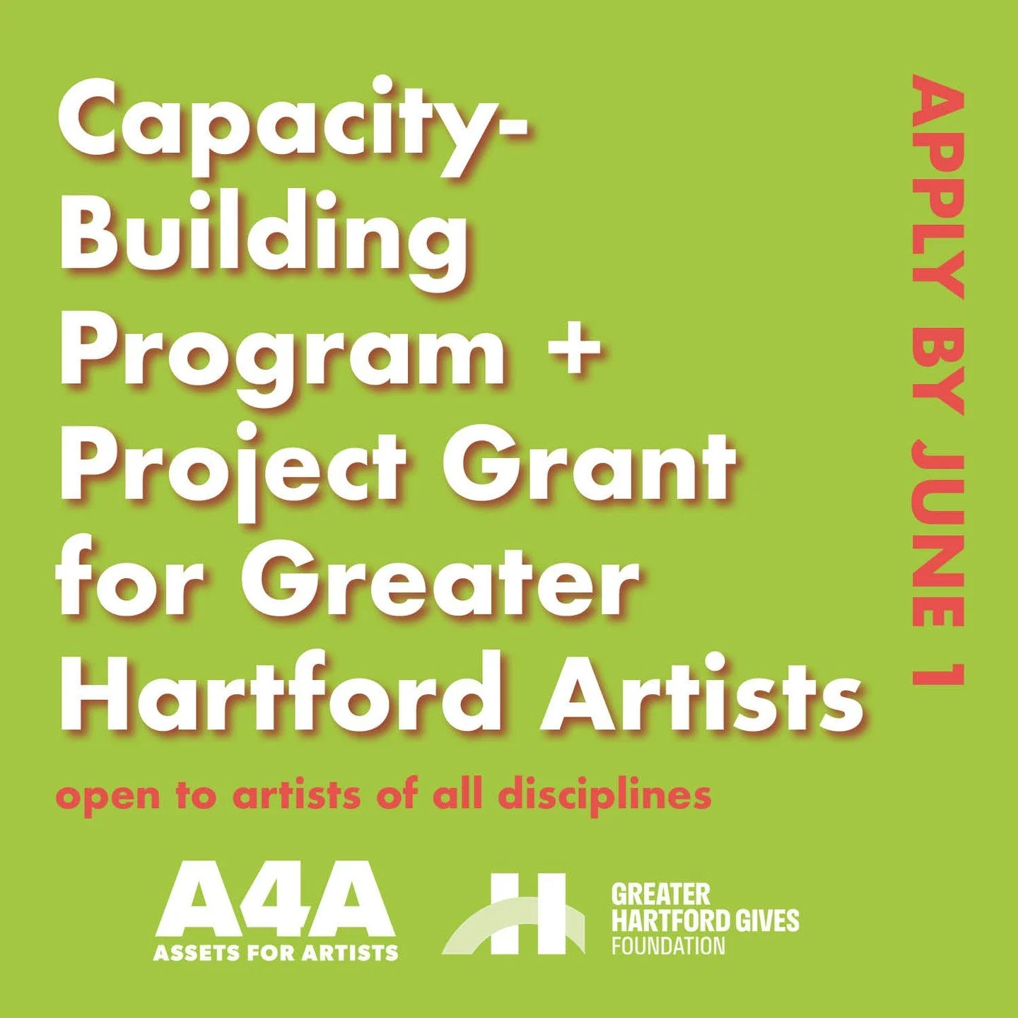 CALLING ALL ARTISTS🔊‼

Assets for Artists (A4A) is offering a $10,000 grant to artists of all disciplines to build their capacity through a professional development cohort. This pilot, is designed for artists who are committed to their creative prac