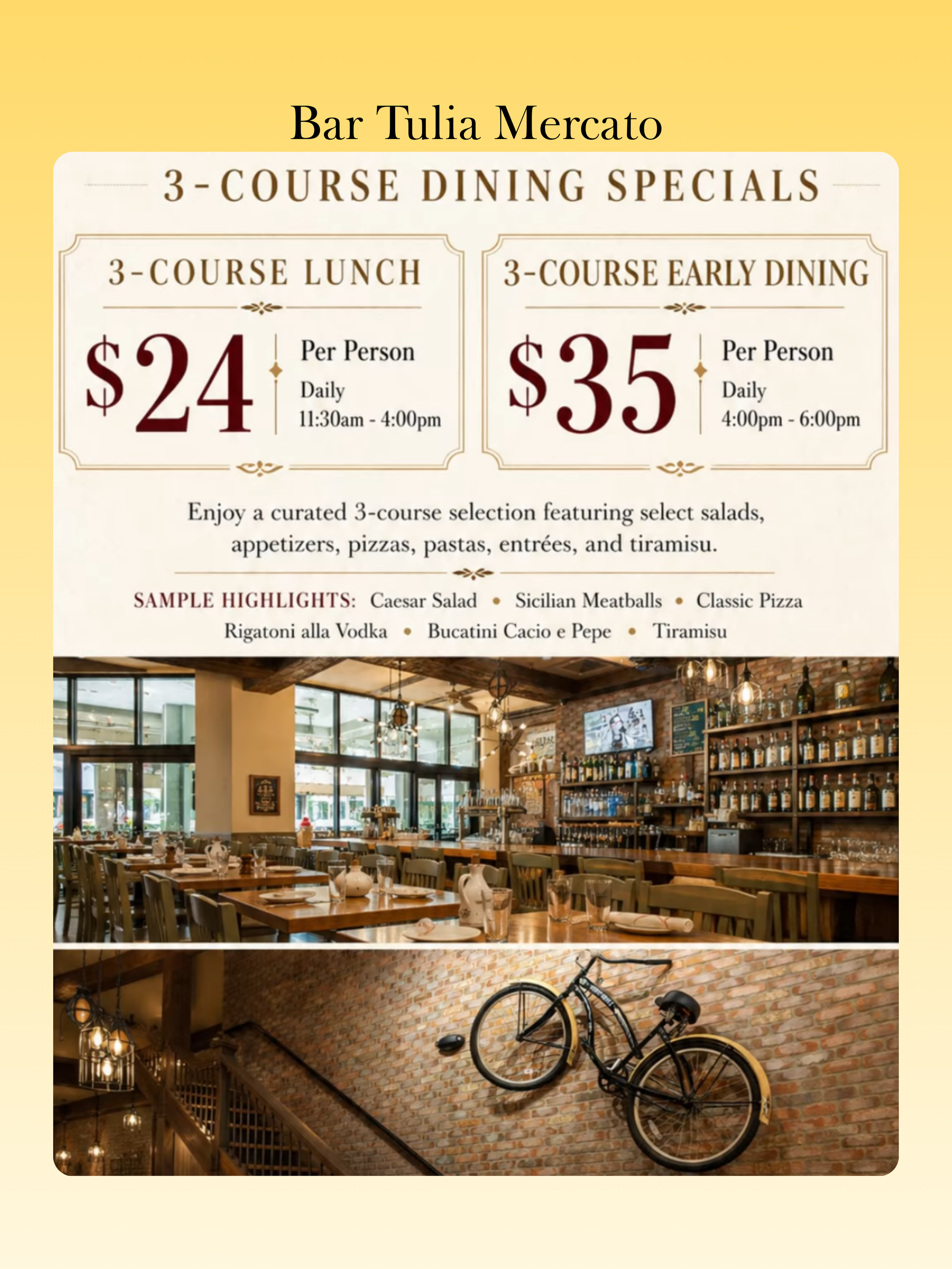 Naples Noms - Summer Dining Deals - Bar Tulia Mercato