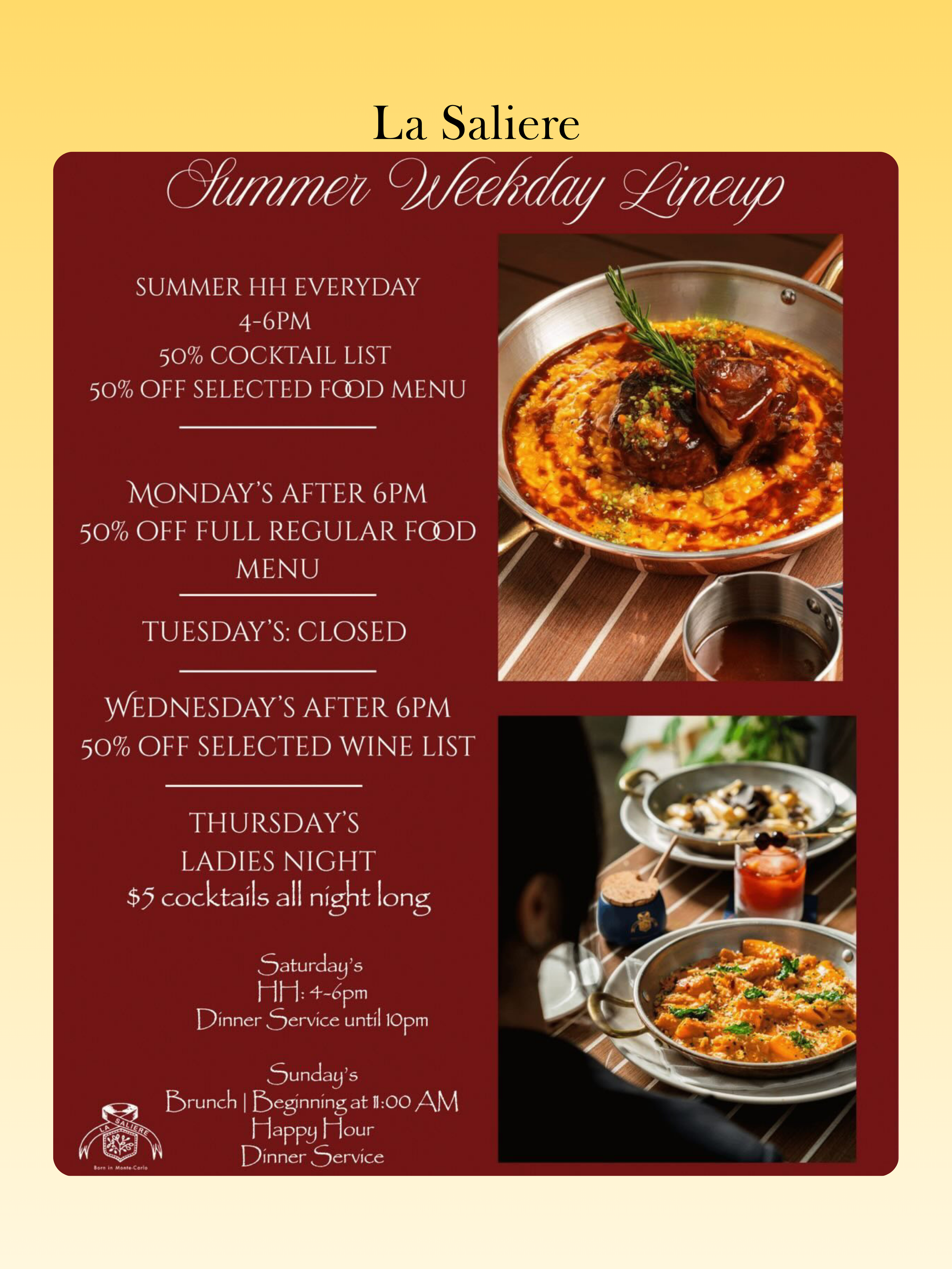 Naples Noms - Summer Dining Deals - La Saliere
