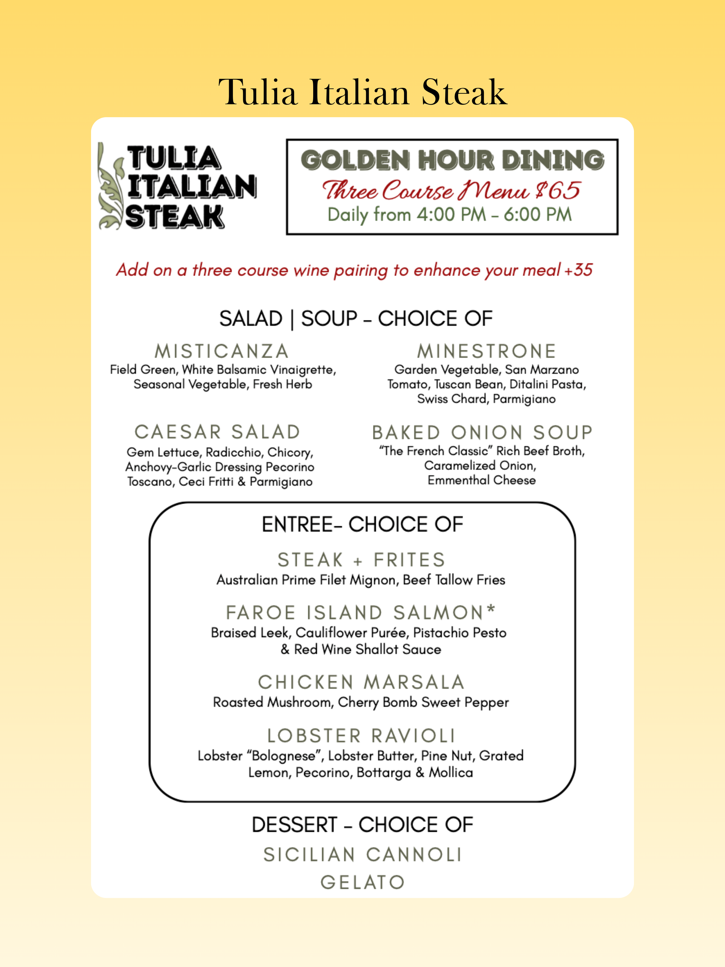 Naples Noms - Summer Dining Deals - Tulia Italian Steak