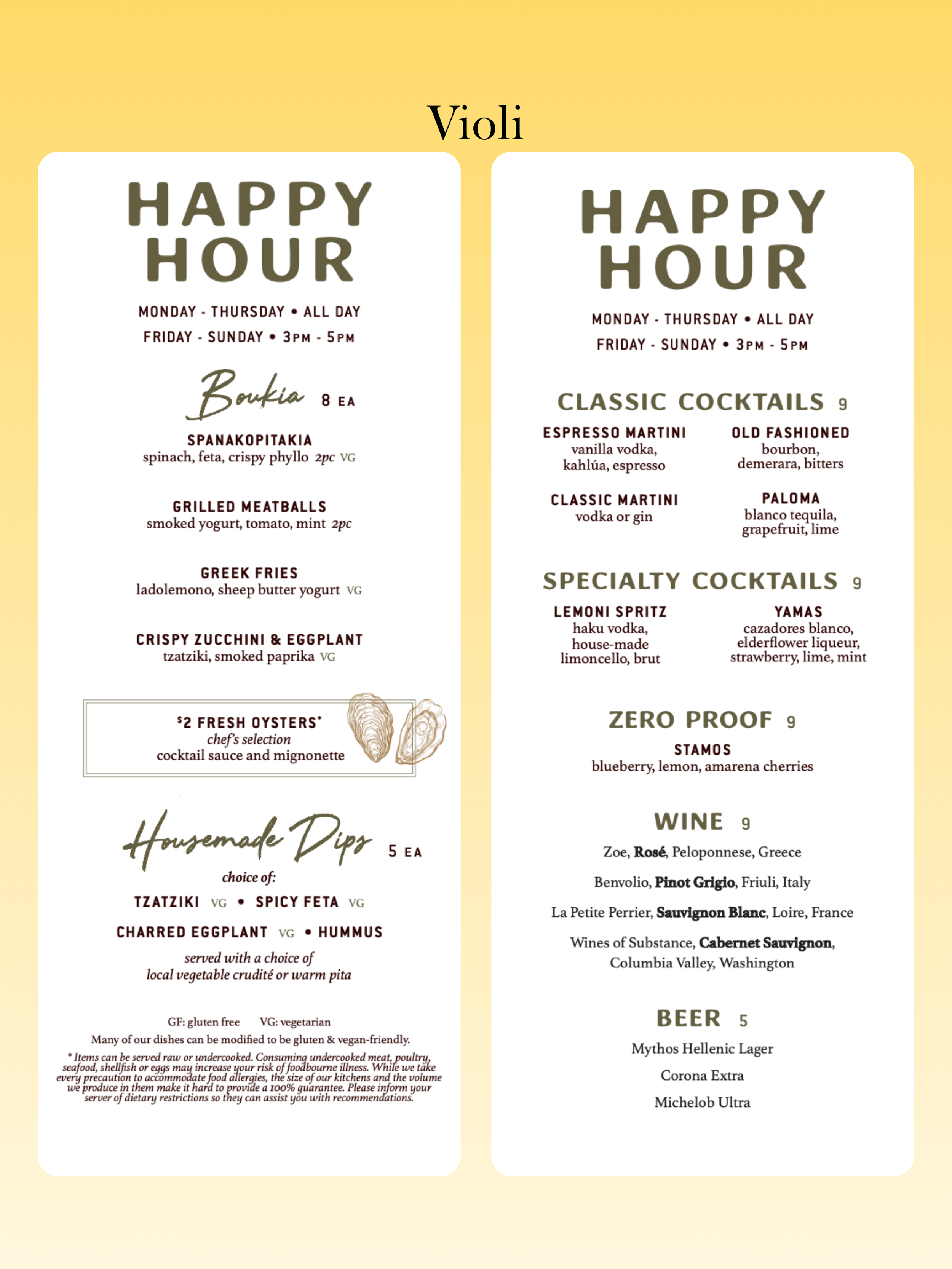 Naples Noms - Summer Dining Deals - Violi