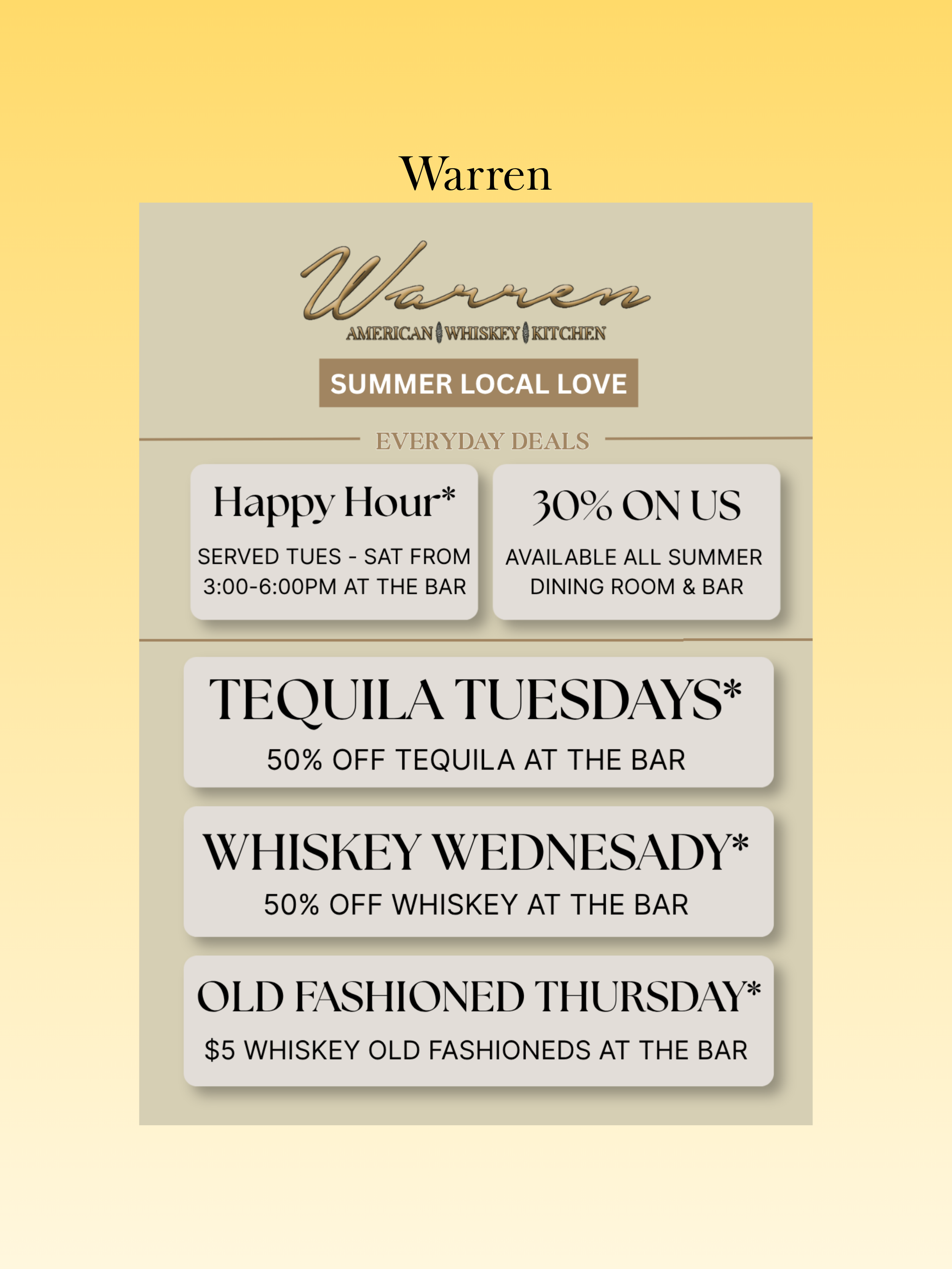 Naples Noms - Summer Dining Deals - Warren