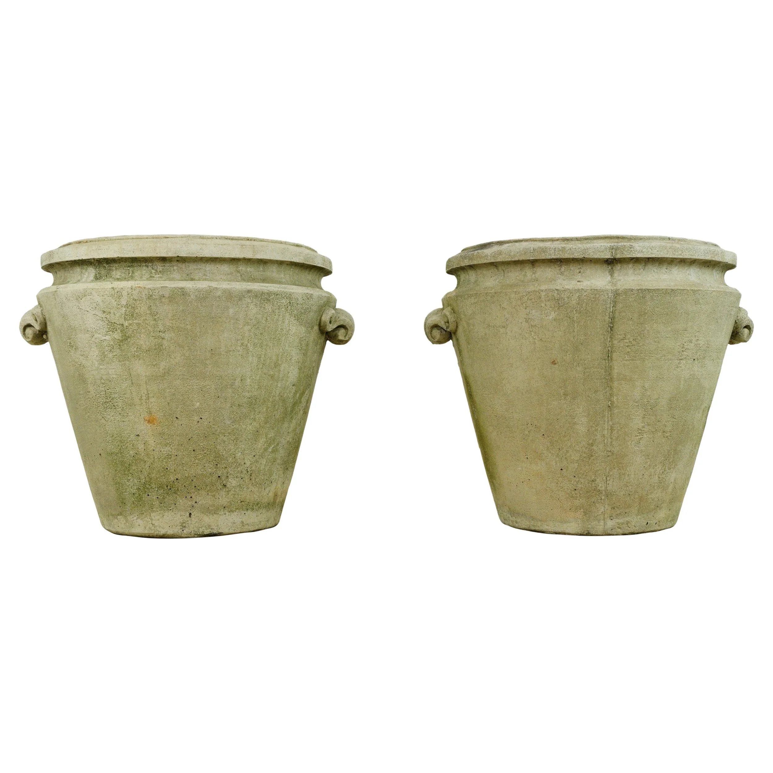 097_Pair Of Outdoor Gray Cement Planters Wit.jpg