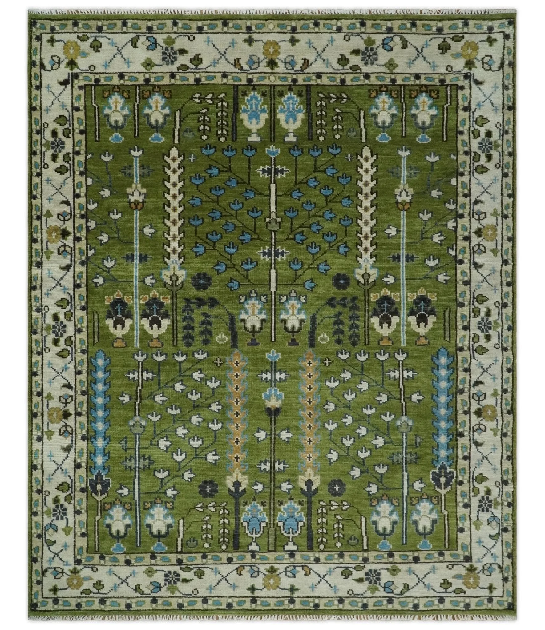 019_Hand Knotted Royal Green and Ivory Tradi.jpg