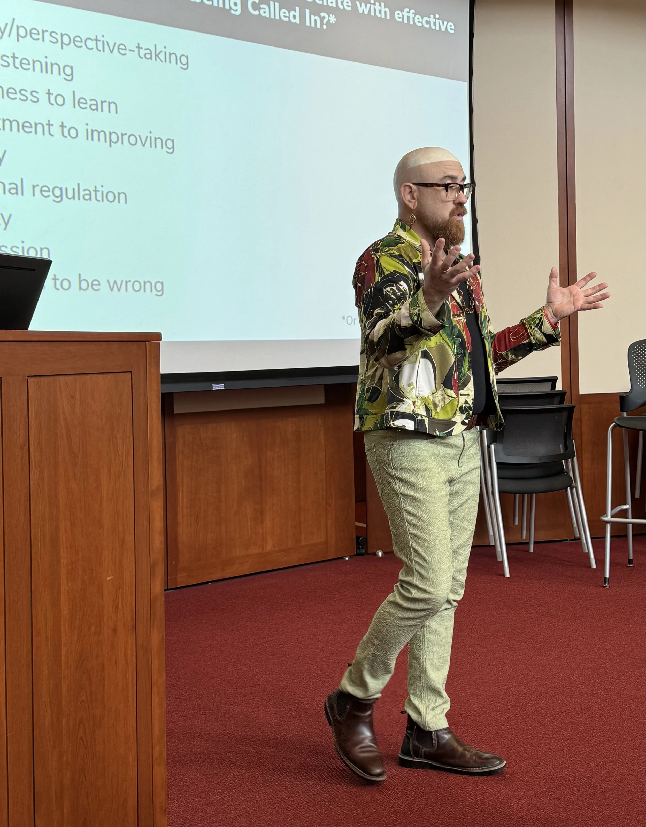 Dr. Leo Taylor delivering an in-person workshop on accountability conversations