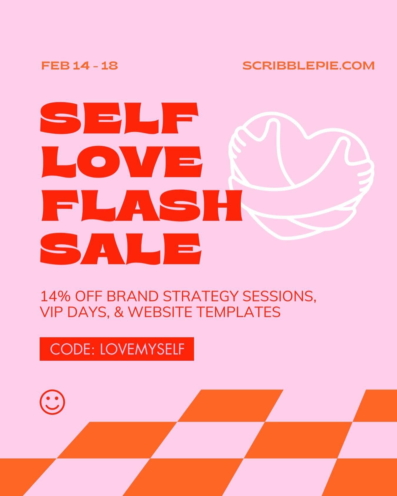 Does your branding or website need a little lovin? There&rsquo;s a cutie flash sale going on over at scribblepie.com! Snag 14% off on biz strategy sessions, VIP Days &amp; website templates 💕

This is for you if you&rsquo;re ready to revamp your bra