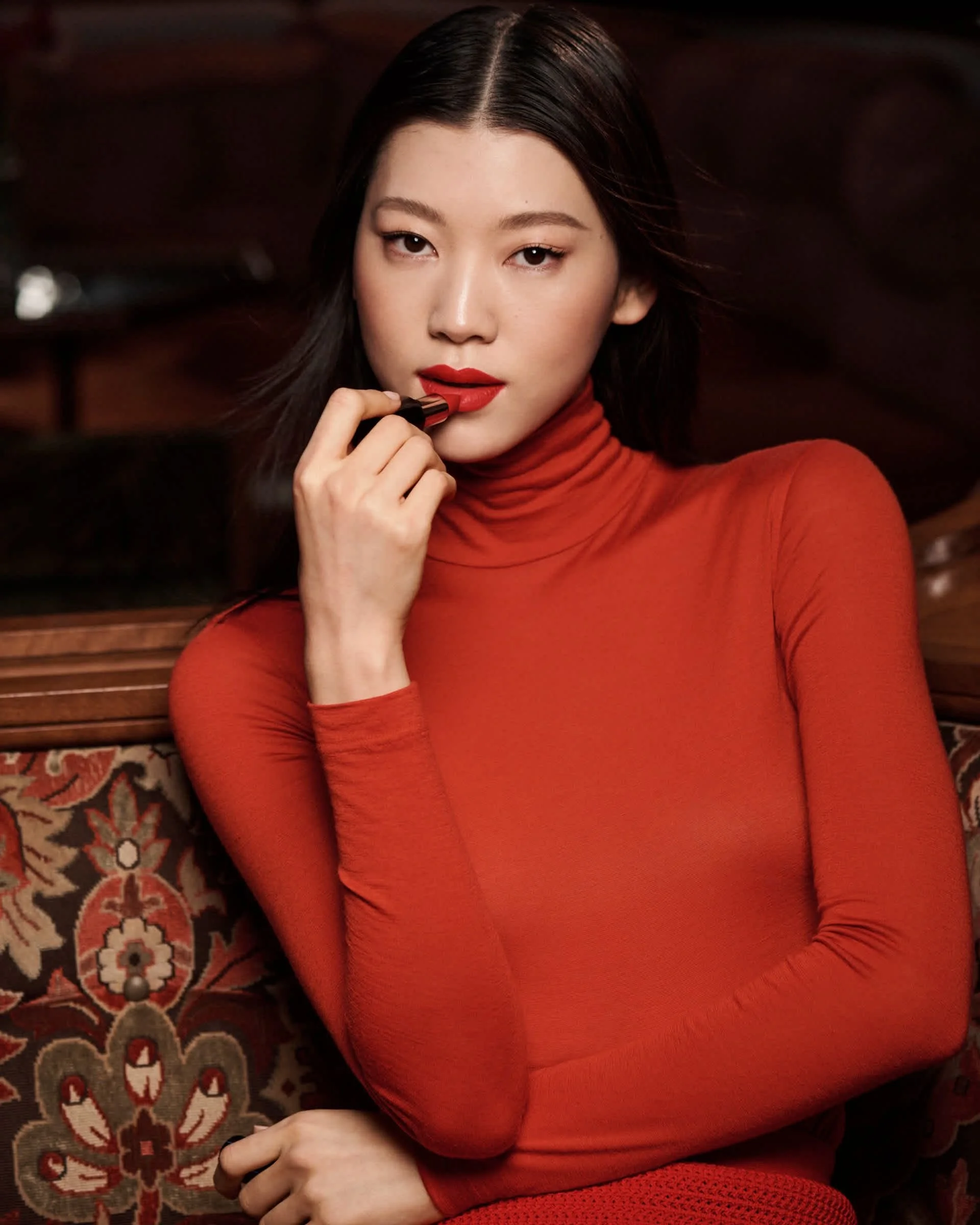 beauty advertising  photo shoot for Laura Mercier lipstick