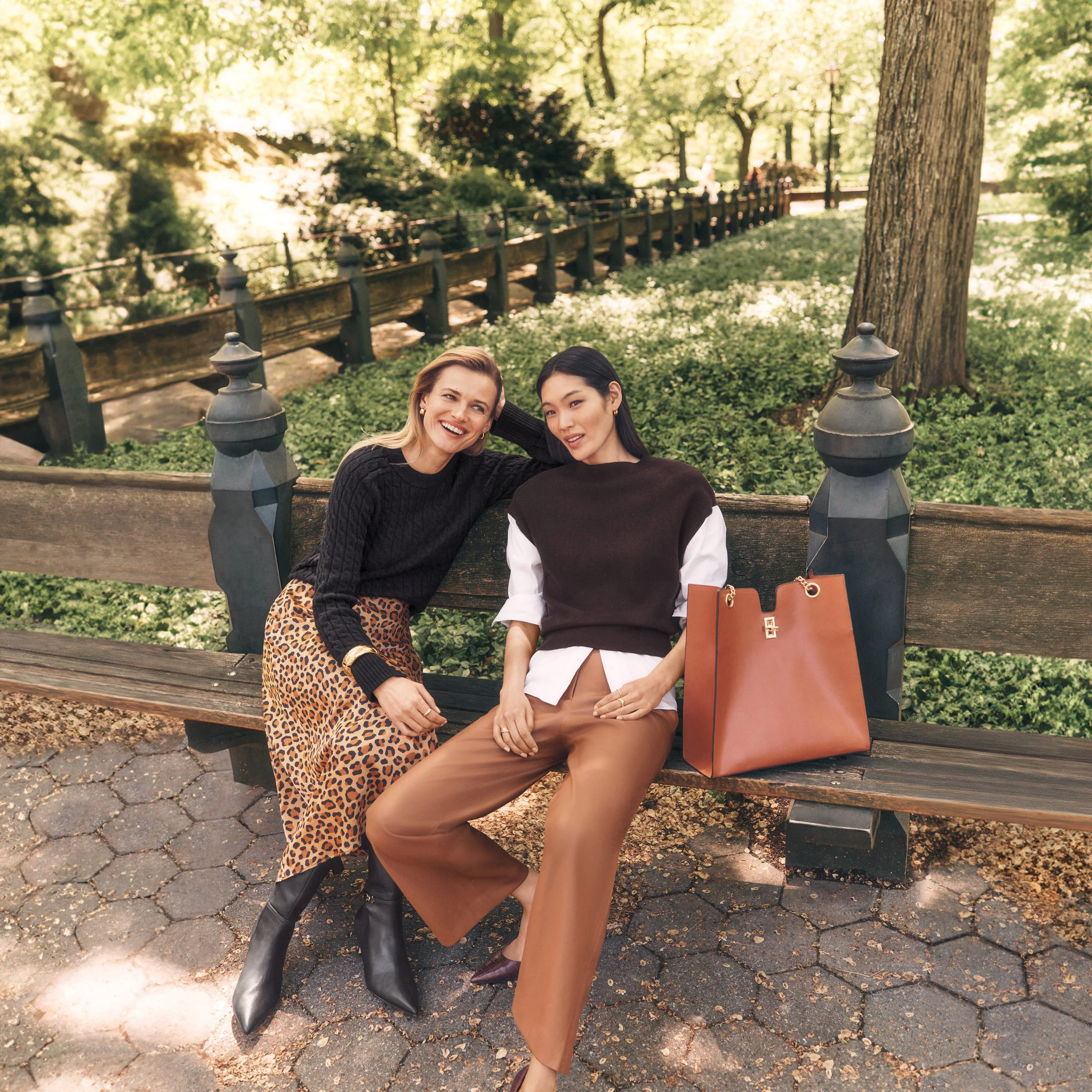 Ann Taylor fashion campaign fall 2024 featuring Edita V. in Central Park, creative production on location in NYC
