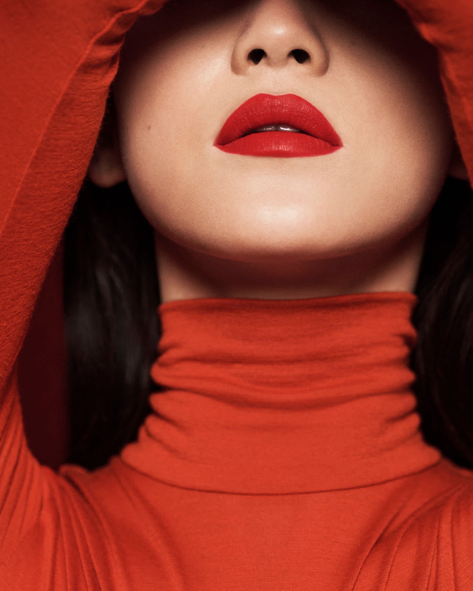 beauty advertising  photo shoot for Laura Mercier lipstick