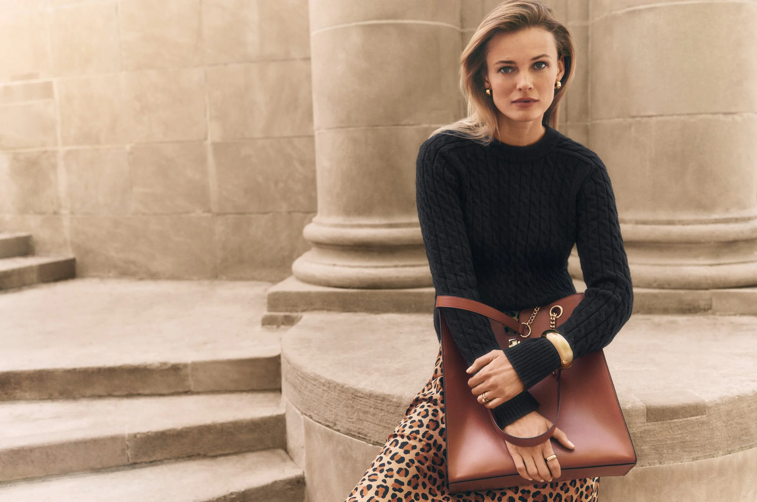 Ann Taylor fashion campaign production with Edita Vilkeviciute on location in Brooklyn NYC