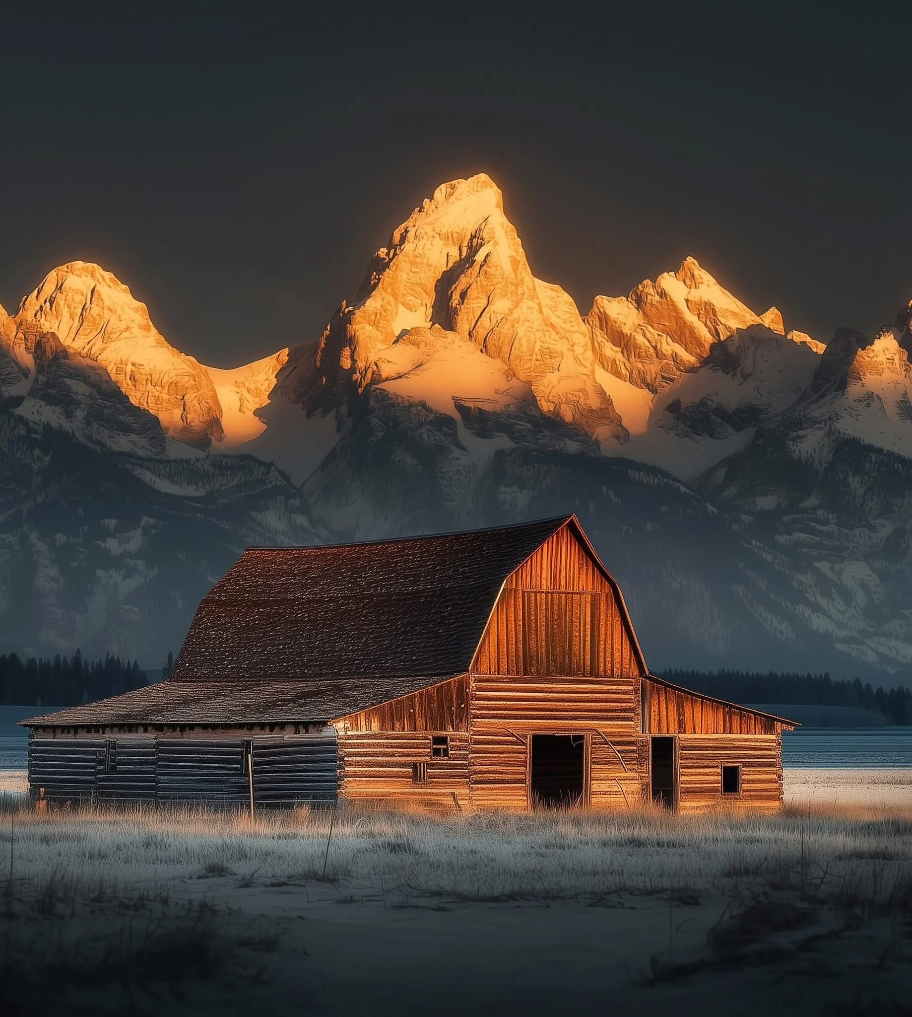 Sunrise at Grand Teton National Park in Wyoming - Photographer Unknown