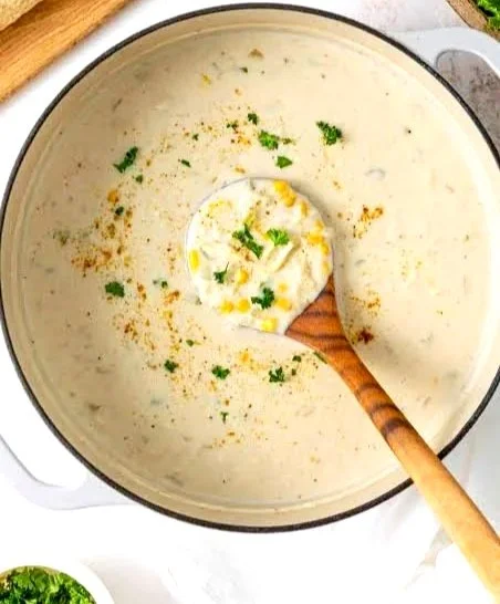 Crab and Corn Bisque with French Gougères