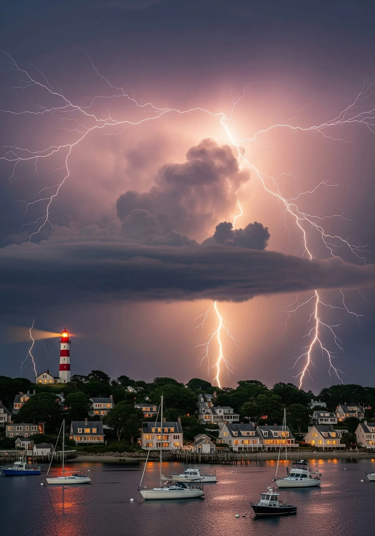 A Stormy Night at the Harbor - Photographer Unknown