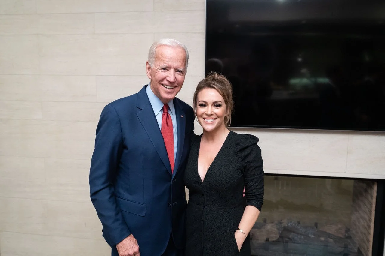 President Biden and Alyssa Milano