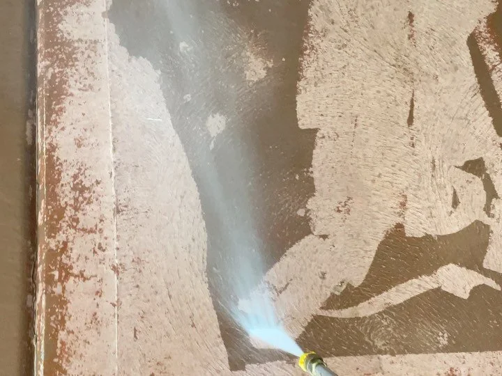 Coating 20 patios in Park City. Removing old paint. We&rsquo;re not mad about the views up here. #polyaspartic #epoxy #parkcity #concrete #concretecoatings #utah #saltlakecityutah