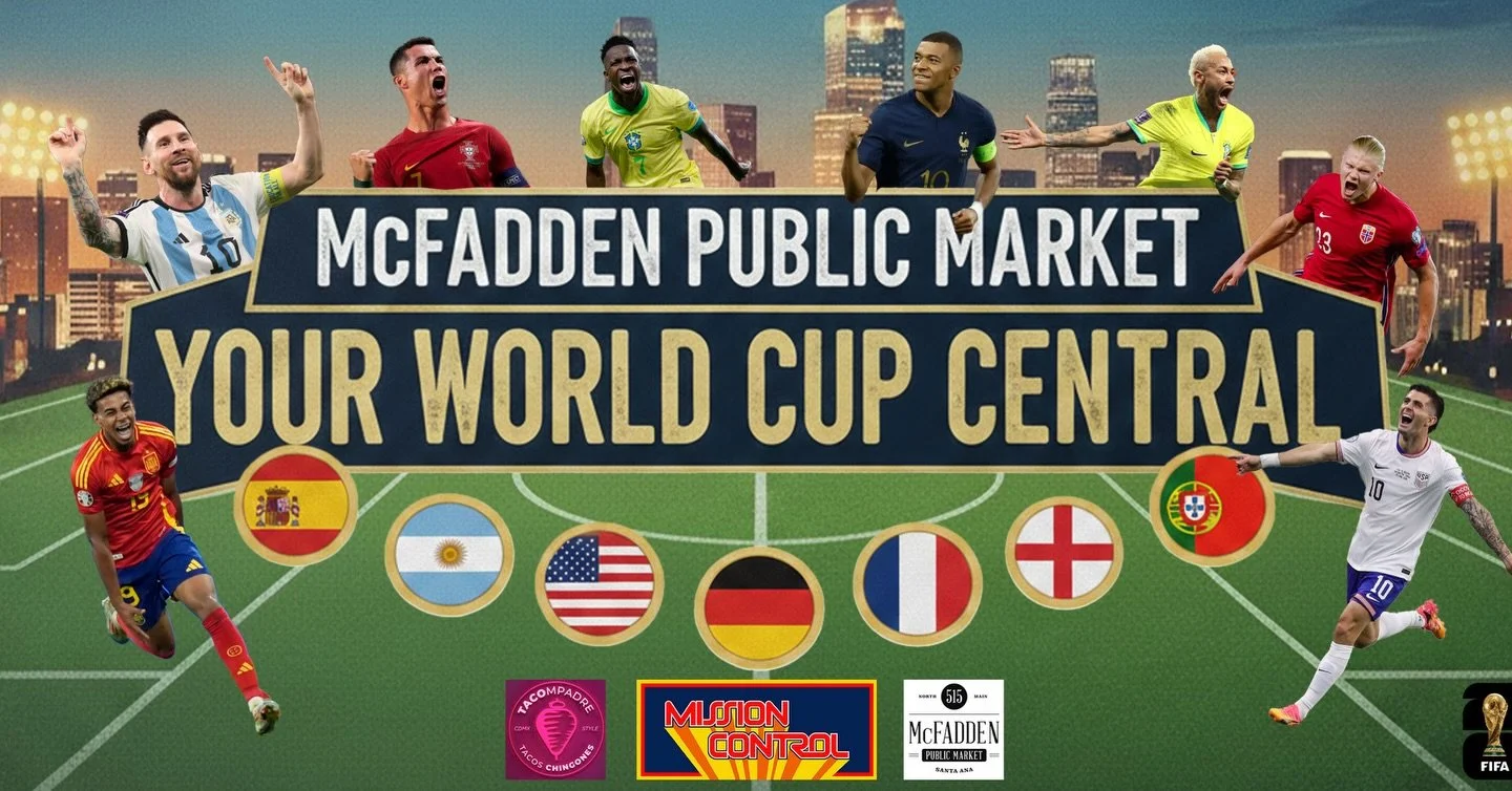 McFadden Market Place is your World Cup Central! ⚽️🌎
We&rsquo;re airing every match on every screen&mdash;inside the market and out on the patio. Grab your crew, catch the action, and take advantage of our game-day food specials while you cheer on y