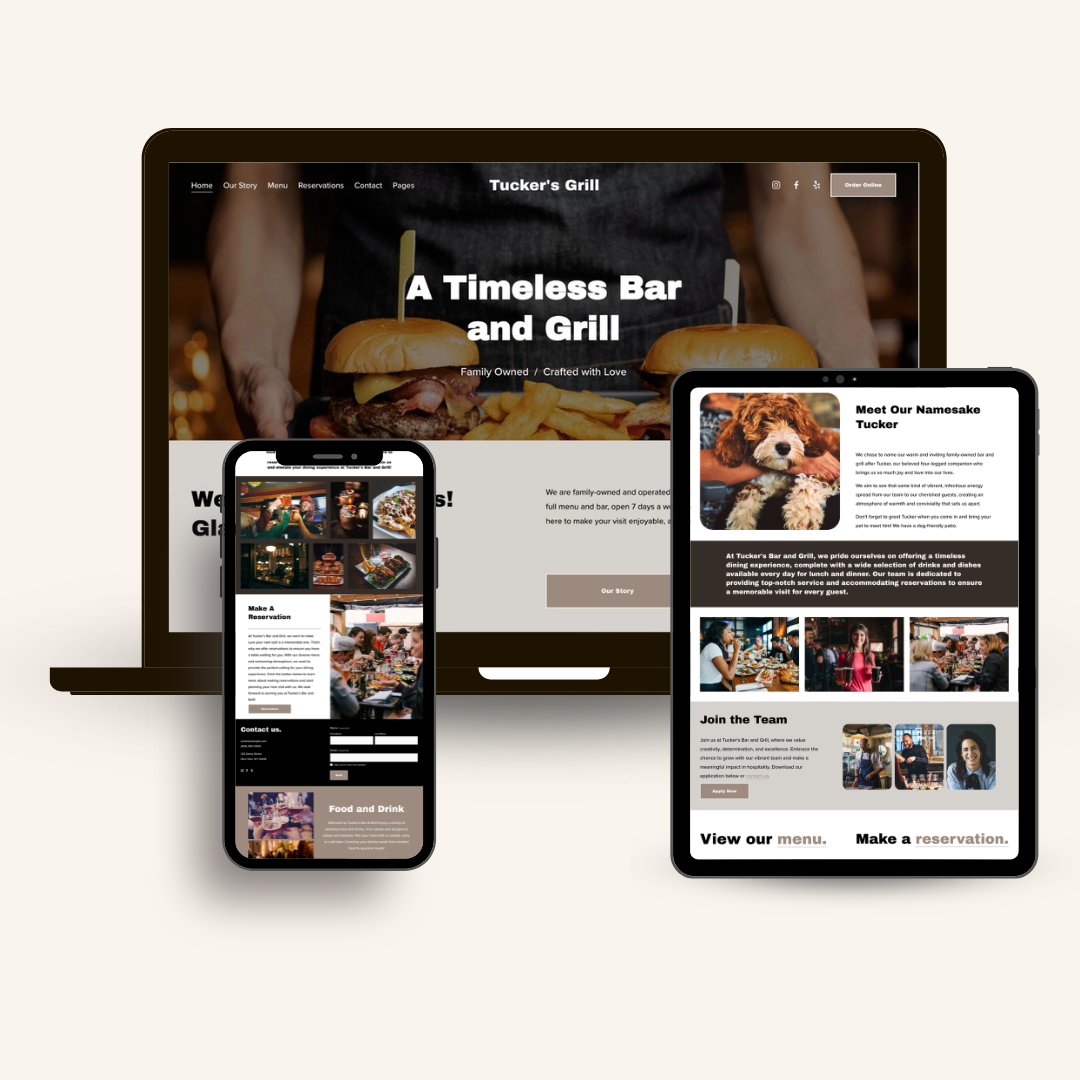 Tucker's Bar and Grill Squarespace Template