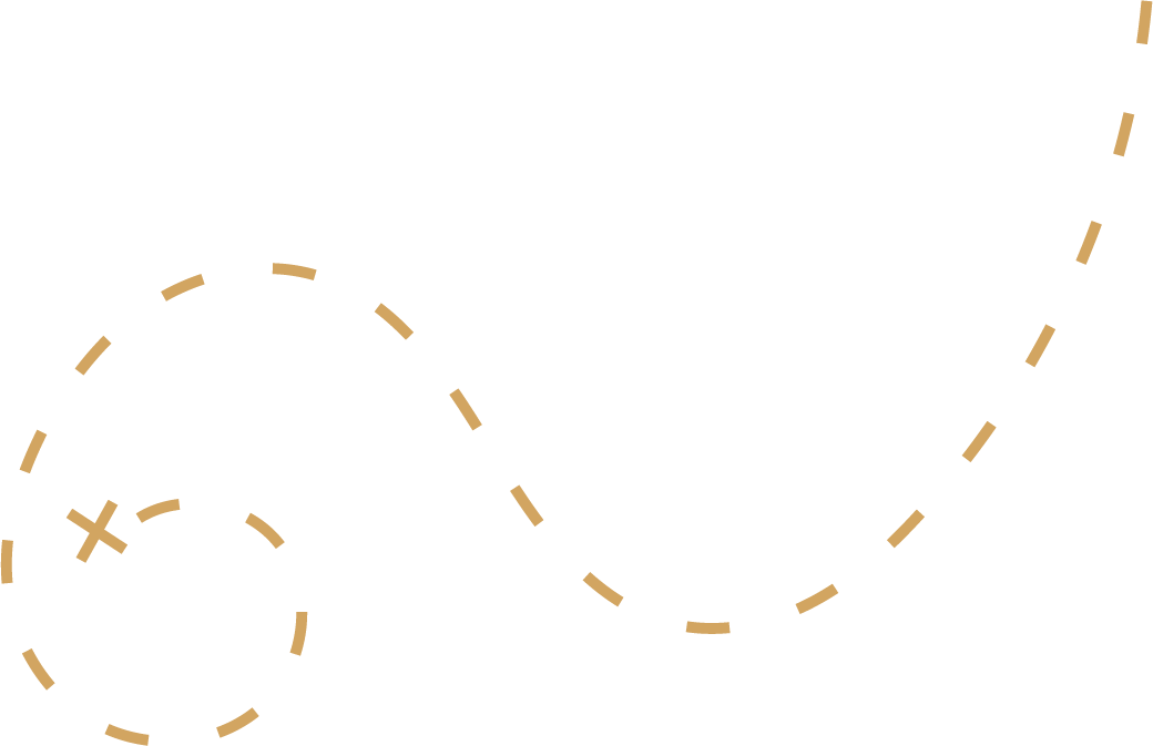 A Lit Path Co. branding asset of a gold dashed path forming a looping path and an 'X' marking a starting point.