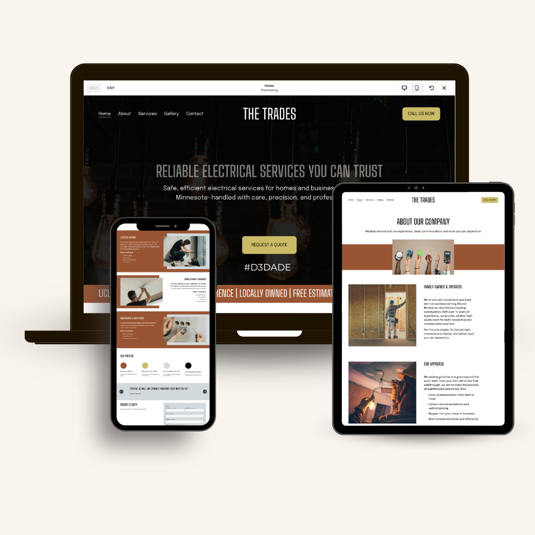 The Trades Squarespace Template