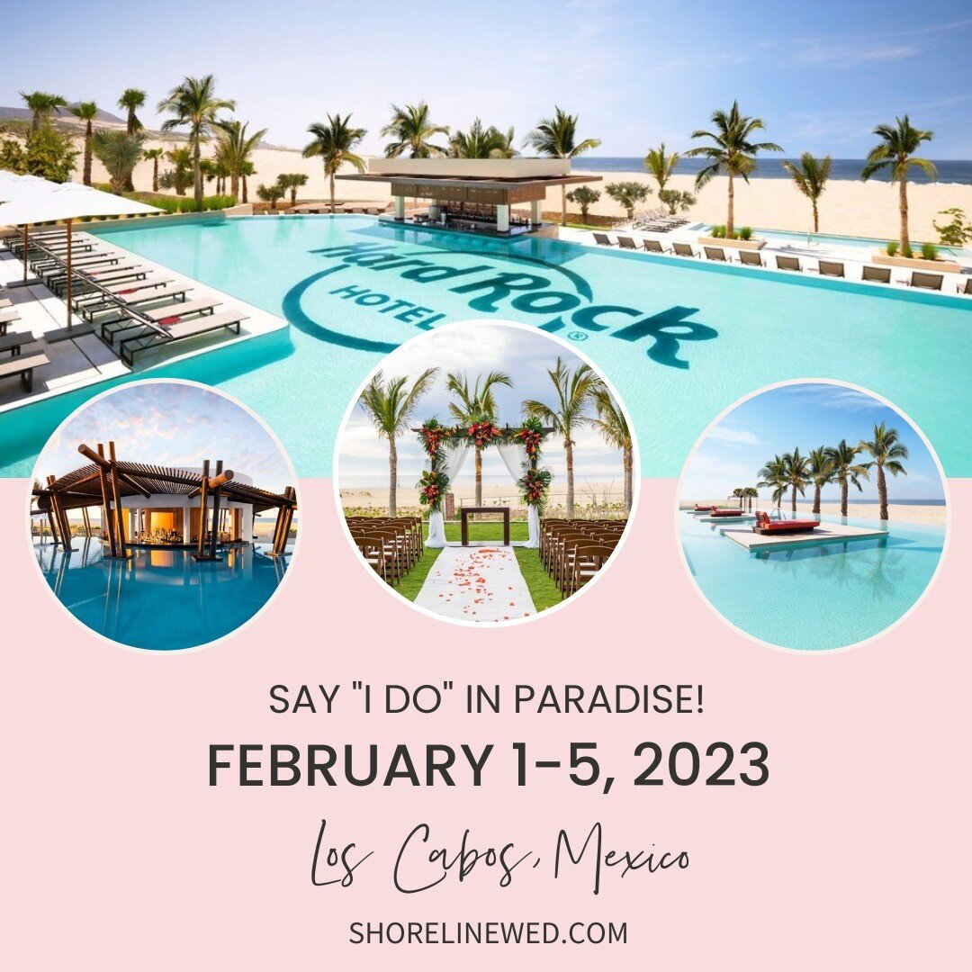 ✨ CABO FEB 2023 WEDDING ALERT!!! ✨
 
Ready to say &ldquo;I do&rdquo; in paradise? Our travel advisors at Shoreline Destinations are destination wedding experts and are ready to make your planning stress-free. 

THE BEST PART?! WE ALREADY HAVE 40+ ROO