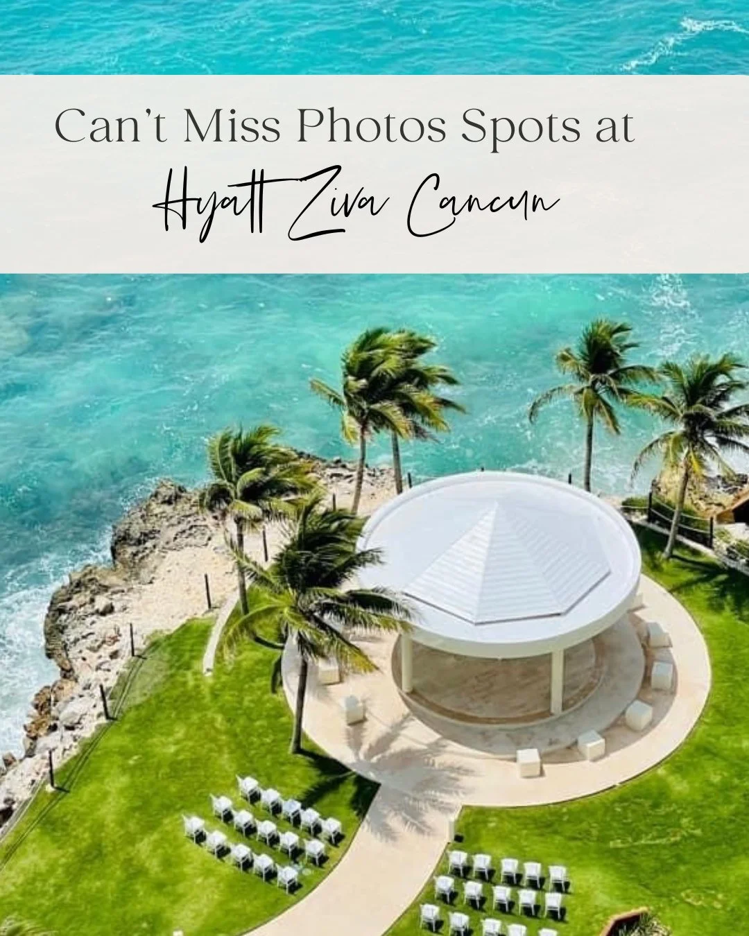 Don't miss these photo spots during your destination wedding at Hyatt Ziva Cancun!⁠
⁠
Some of our favorite photo spots include:⁠
🌴The Lighthouse⁠
🌴The Firepits⁠
🌴The Jetty (near the Lighthouse)⁠
🌴The walkway near the Cliff Gazebo⁠
🌴The Cliff Gaz
