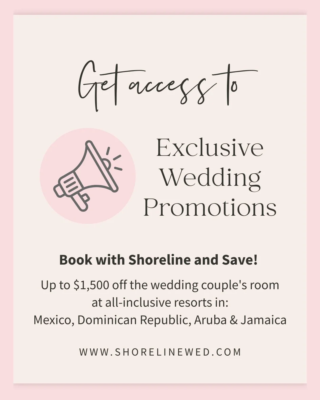 Say &quot;I Do&quot; to exclusive resort perks and discounts! 💍⁠
⁠
Dreaming of a picture-perfect wedding in paradise and love a good deal? Now this is the perfect time to turn that dream into reality, with incredible destination wedding packages and