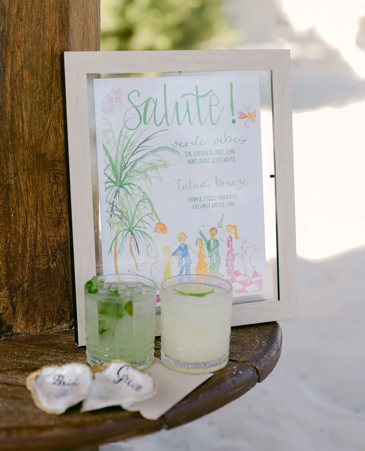 Personal touches make all the difference. Signature drinks are a sweet way for couples to share their love story with guests, whether it&rsquo;s his favorite whiskey sour or her go-to coconut mojito. Cheers to the perfect pair! 🥂🌴⁠
⁠
#destinationwe