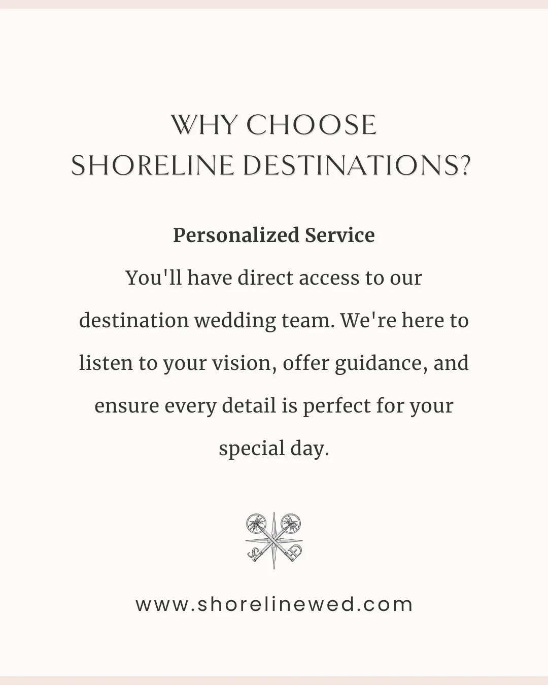 ✨️Discover the Shoreline Destinations Difference for Your Dream Wedding✨️⁠
⁠
Are you dreaming of a destination wedding that feels personalized, stress-free, and truly unforgettable? 💍⁠
⁠
Look no further than Shoreline Destinations! We're not your av
