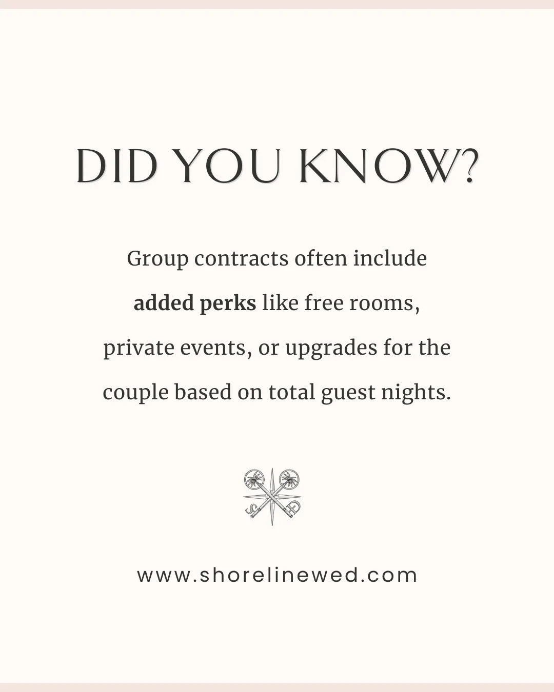 We get asked all the time about the differences between getting married locally in the states and getting married in destination. 💍⁠
⁠
Did you know that group contracts often include added perks like free rooms,⁠
private events, or upgrades for the 