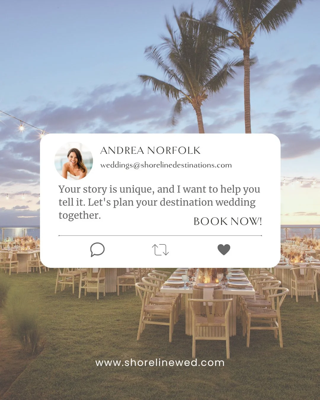 Your story is one of a kind&mdash;and your wedding should be too ✨⁠
⁠
No templates. No one-size-fits-all plans. Just a celebration that reflects you, your love, and everything that makes your story special 💍⁠
⁠
From choosing the perfect destination 