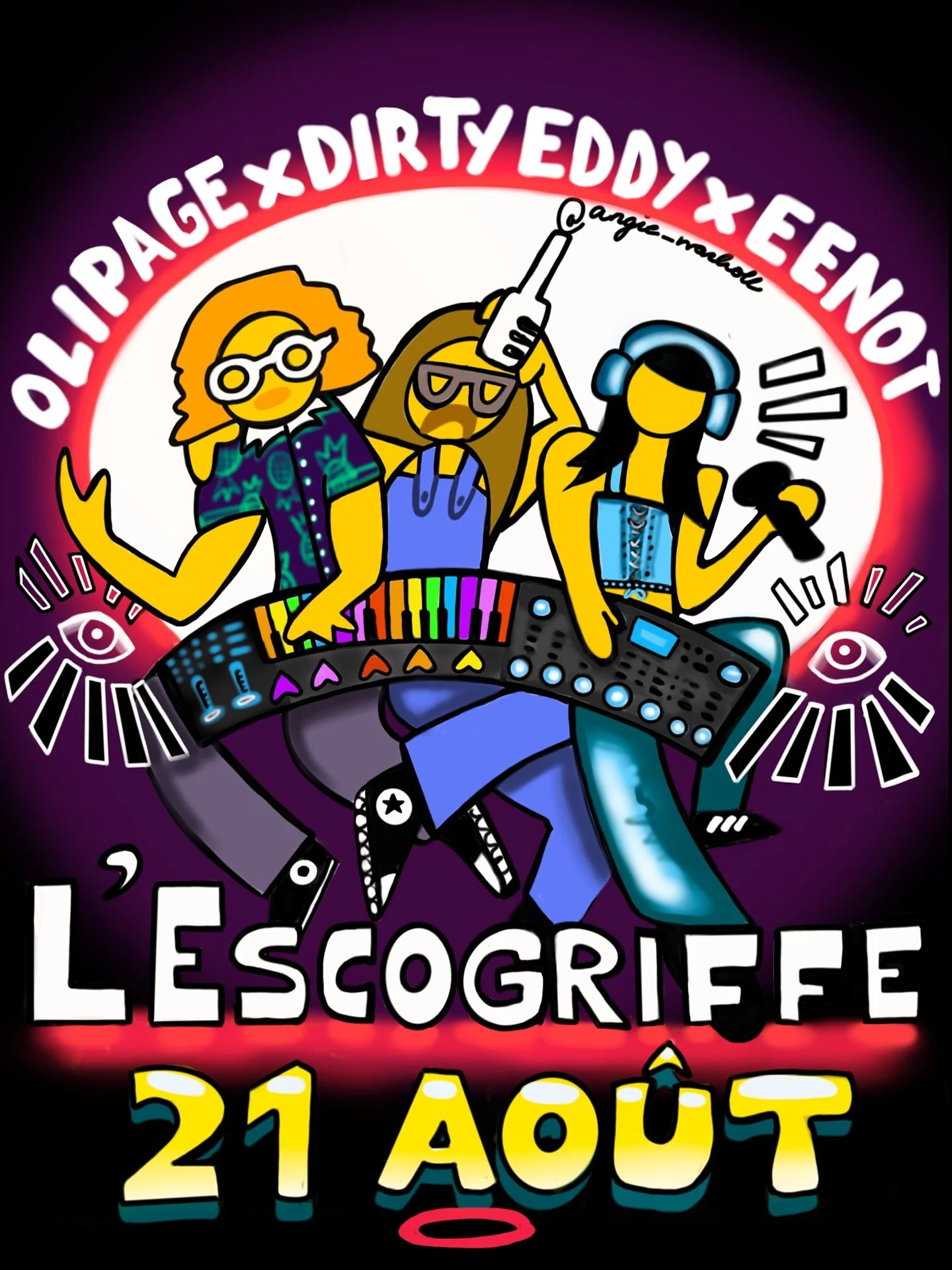 Voici le show que tu savais m&ecirc;me pas que t&rsquo;attendais!
Le 21 Ao&ucirc;t @bar_lesco avec @olipagelive @dirty.eddy et @eeno.t.wa

🎨par @angie_warholl