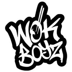 Graffiti-style logo reading 'Wok My Boyz' with a microphone in the center.