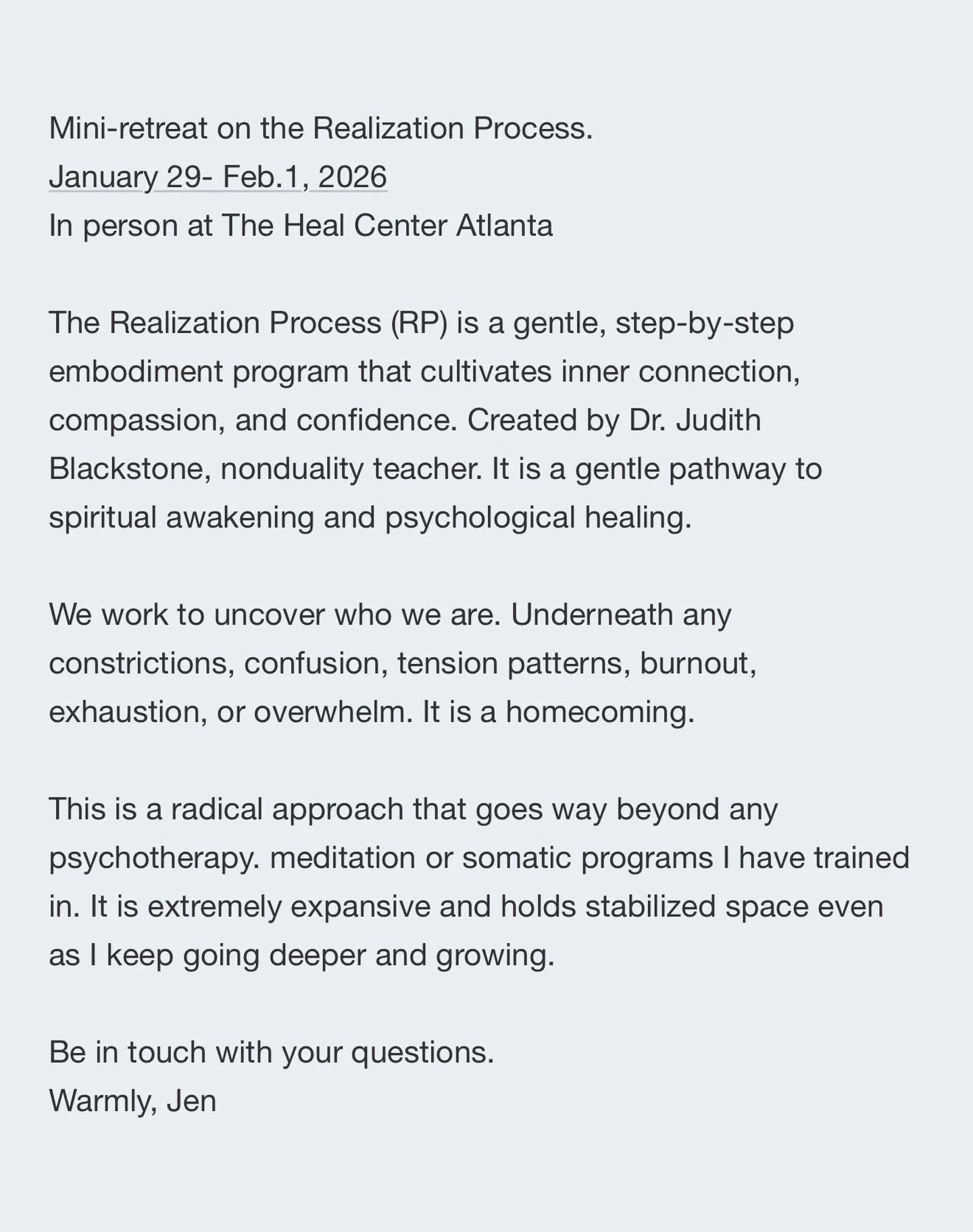 Over four days, we&rsquo;ll explore subtle embodiment attunements and differentiation as lived experiences&mdash;how to inhabit your body with more coherence, and how a spiritually grounded sense of self naturally follows. This work isn&rsquo;t about