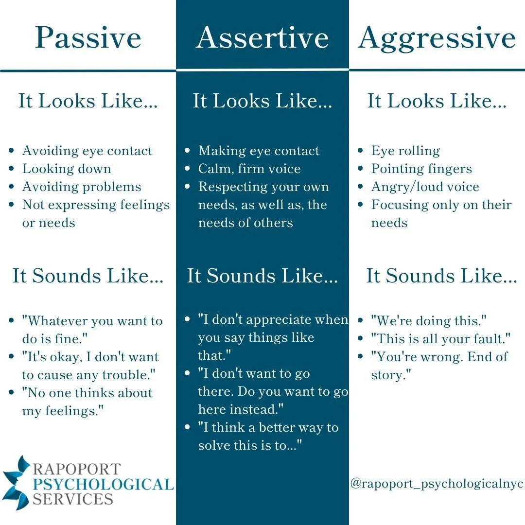 These two words are sometimes used interchangeably or in the wrong context.

Let's take a look at the definition of each.

The Merriam-Webster definition of assertive is very different than the definition of aggressive.

Assertive is defined as, &quo