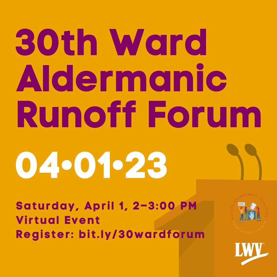 Who&rsquo;s running for alder in the 30th Ward? Join us for a runoff forum this Saturday with candidates Jessica W. Gutierrez and Ruth Cruz!

Register at bit.ly/30wardforum #ChicagoElection2023