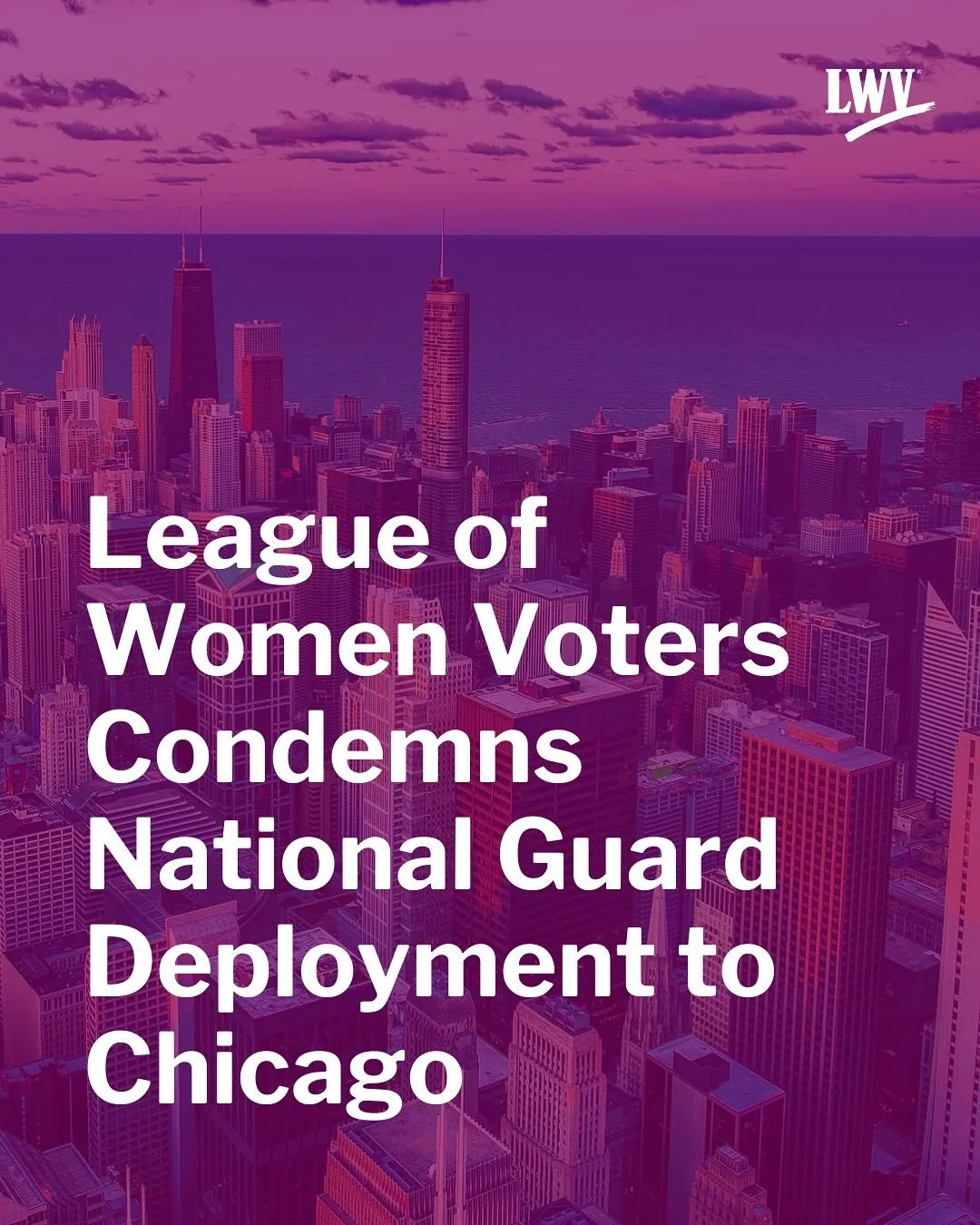 The President has once again threatened to deploy the National Guard with a rationale of lies&mdash;this time to Chicago&mdash;against the wishes of local and state officials and the general public.

The League strongly condemns the deployment of Nat