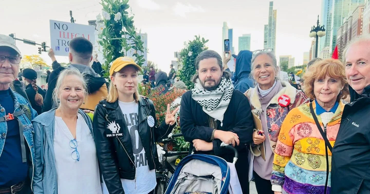 We were downtown last night to protest the deployment of National Guard troops to Chicago! Chicago is not experiencing an emergency that requires federal force. There is no war zone in Chicago or anywhere else in Illinois unless federal troops are be