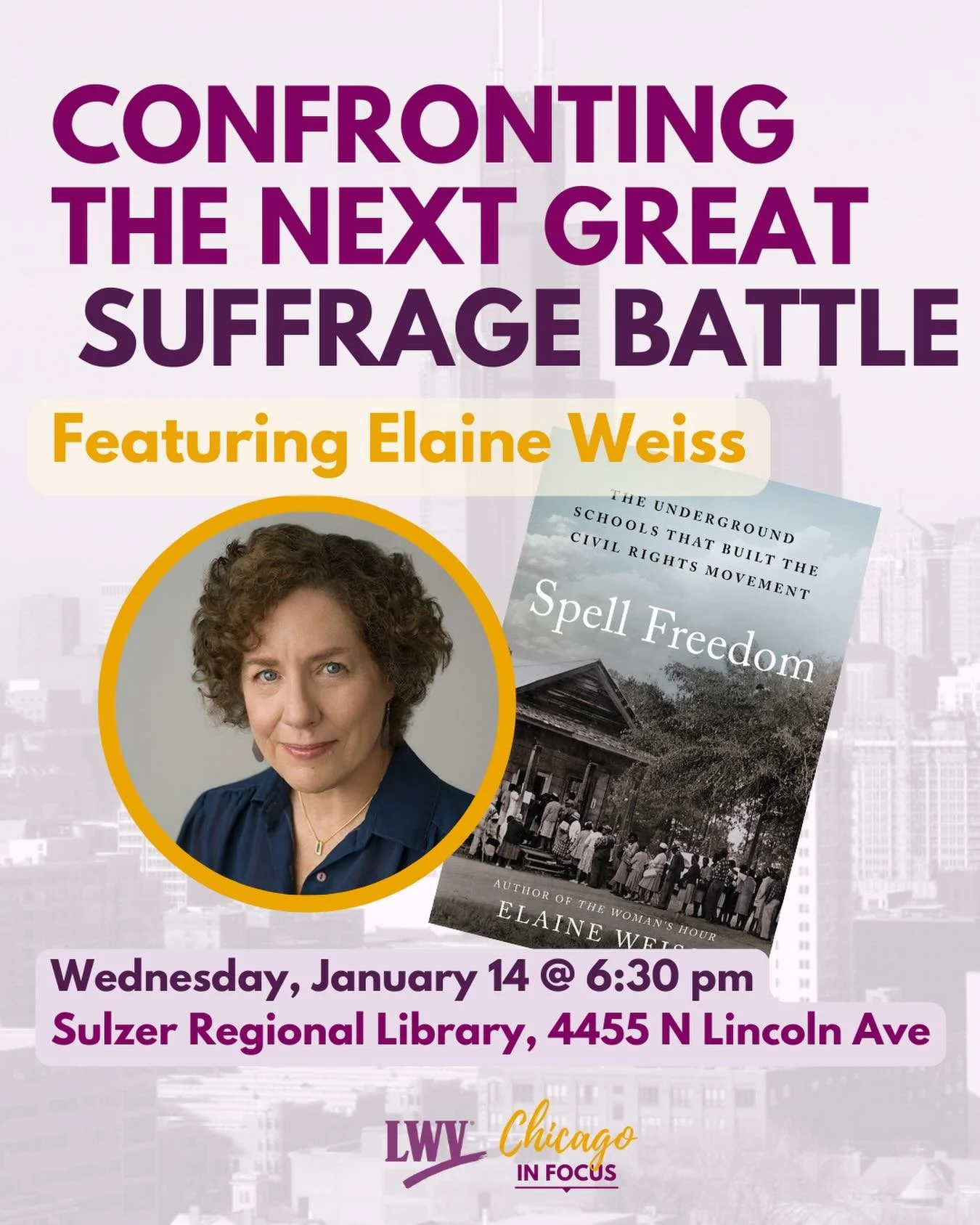 Next week! Noted author and speaker&nbsp;Elaine Weiss&nbsp;joins us to discuss her new book, Spell Freedom, which tells the story of an&nbsp;audacious experiment in civic education and leadership training that mobilized hundreds of thousands of Black