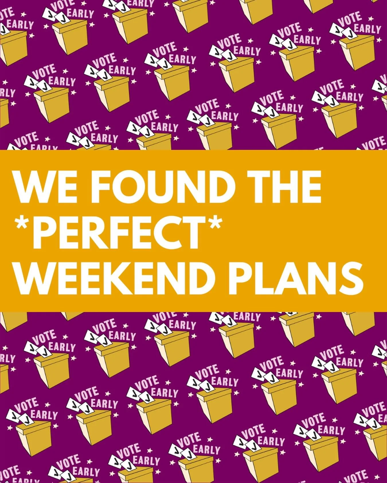 Get ahead of Tuesday&rsquo;s election and go vote early this weekend, Chicago!

Find an early voting site near you at chicagoelections.gov. Learn more about the candidates on your ballot at VOTE411.org.