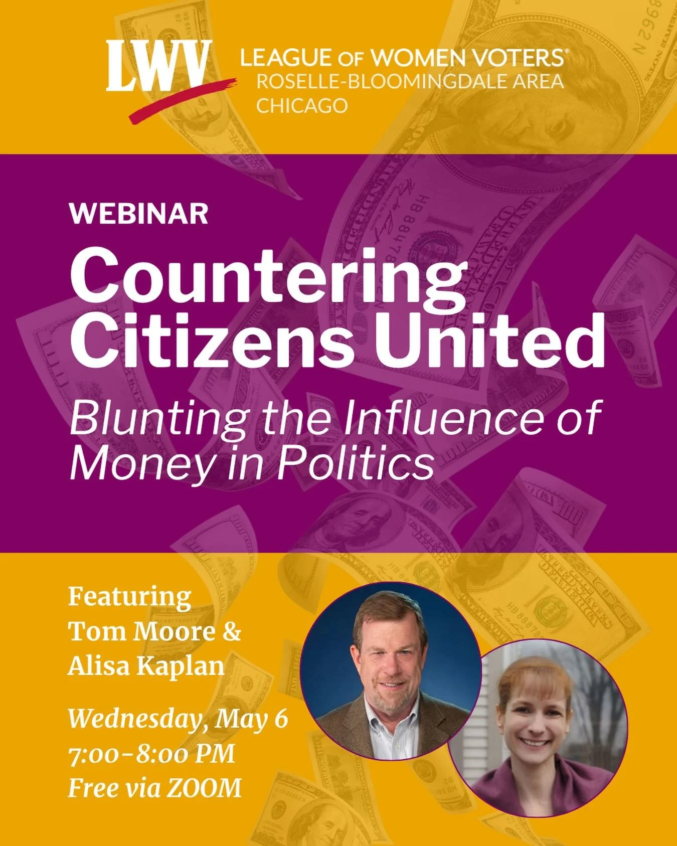 How can we fight the influence of money in politics? Join us next week to discuss new state-level strategies developed to limit the influence of corporate and dark money in elections without requiring a Supreme Court reversal of Citizens United v. Fe