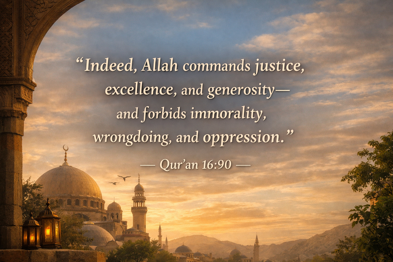 “Allah Commands Justice, Excellence, and Generosity…”
