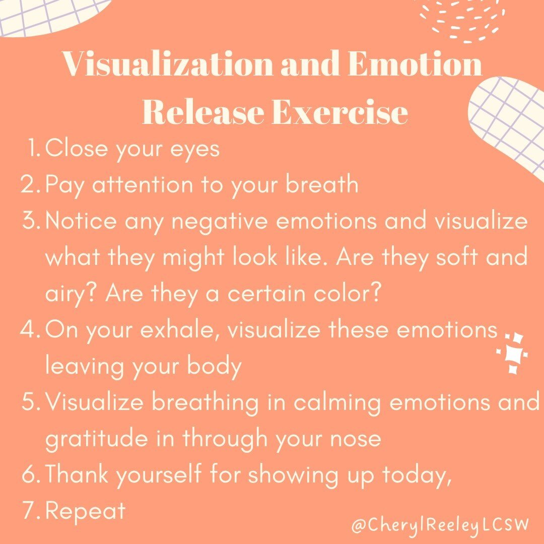 Visualization is such a great tool to have in your mental health tool box. The more you practice, the easier it gets. And the more you practice when you are calm, the more helpful it can be when you are feeling stressed or anxious.

 #deepbreaths #be