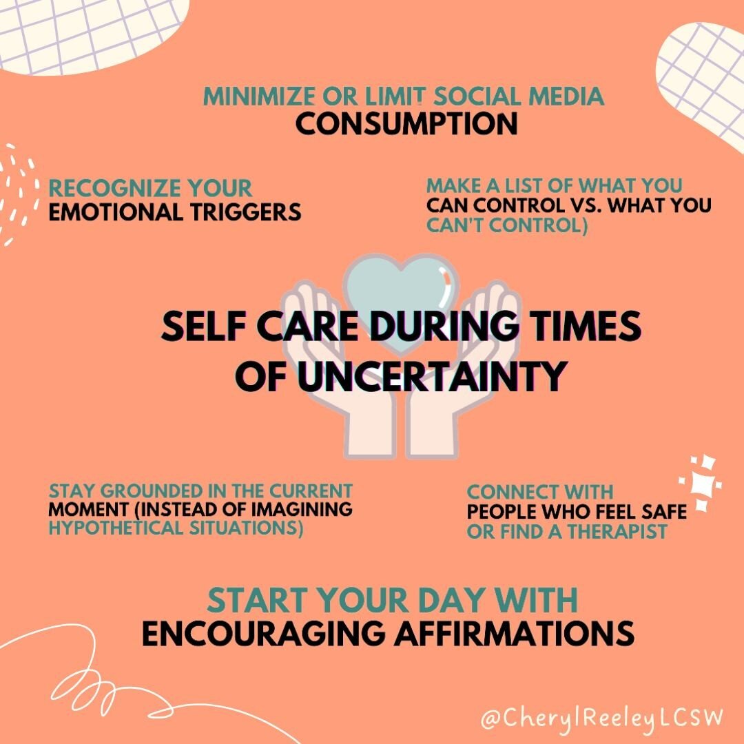 Here are a few ideas to stay grounded and when life feels out of control.

❤️🧡💛💚💙💜

 #bethechangeyouwanttosee #selflovethread #deepbreaths #meditationtime #selflovematters #CBT #grief #panicattack #panic #anxietysupport #anxietyattack #anxietyre