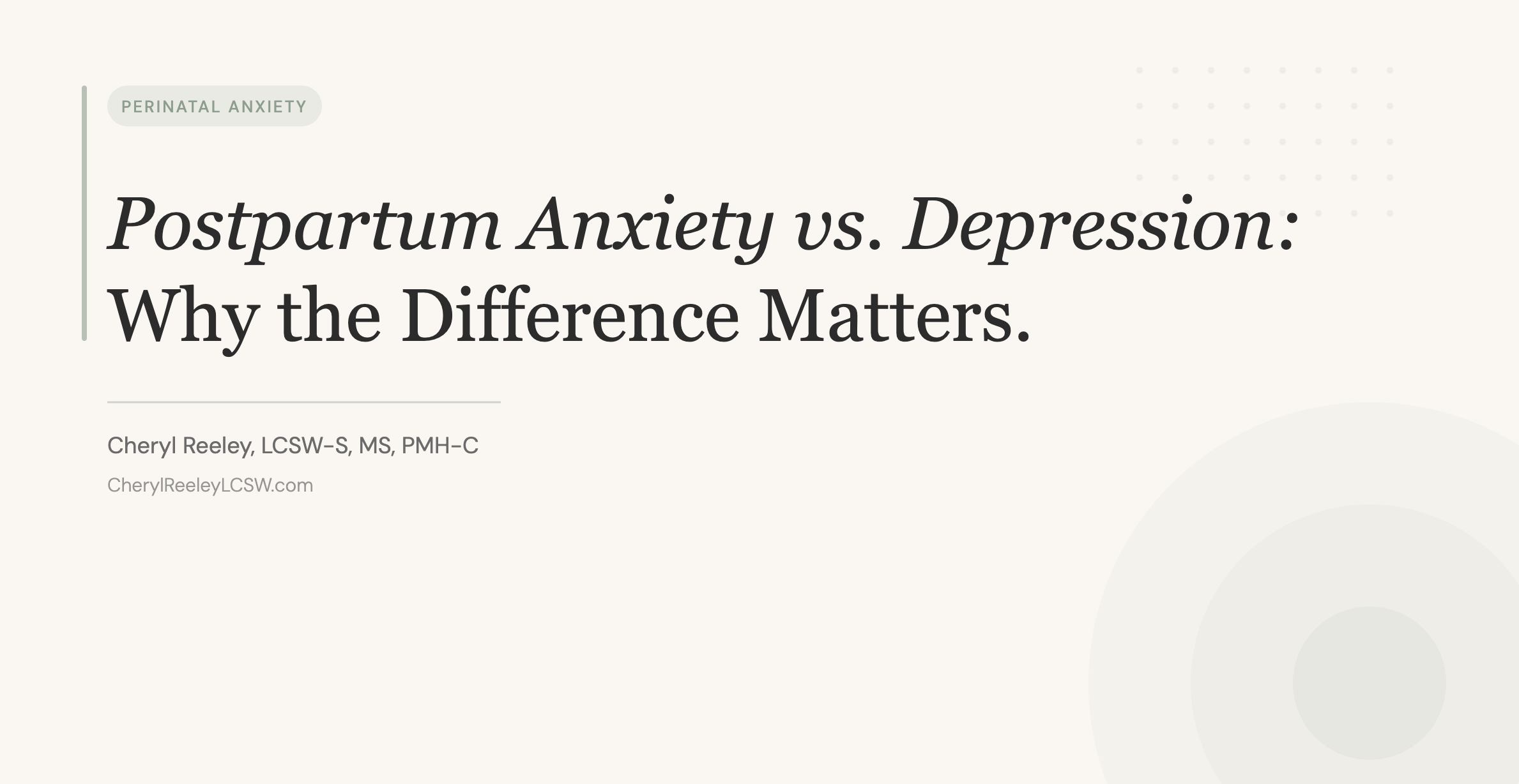 Postpartum Anxiety vs Postpartum Depression