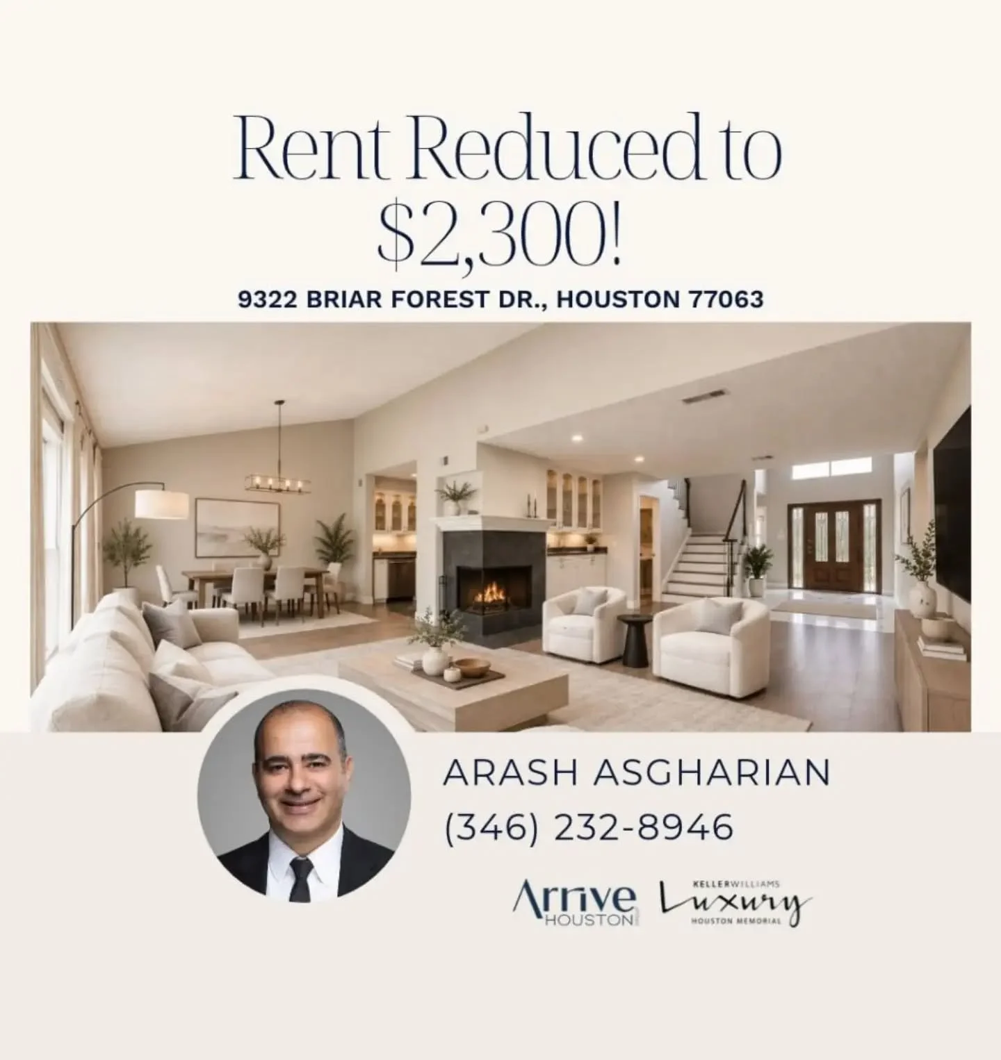 🏡 PRICE REDUCED! NOW LEASING FOR $2,300/MONTH!
Your next home just got more affordable! Welcome to 9322 Briar Forest Dr., Houston, TX 77063! This beautifully updated 3-bedroom, 2.5-bathroom townhome in desirable Memorial West offers 1,793 sq. ft. of