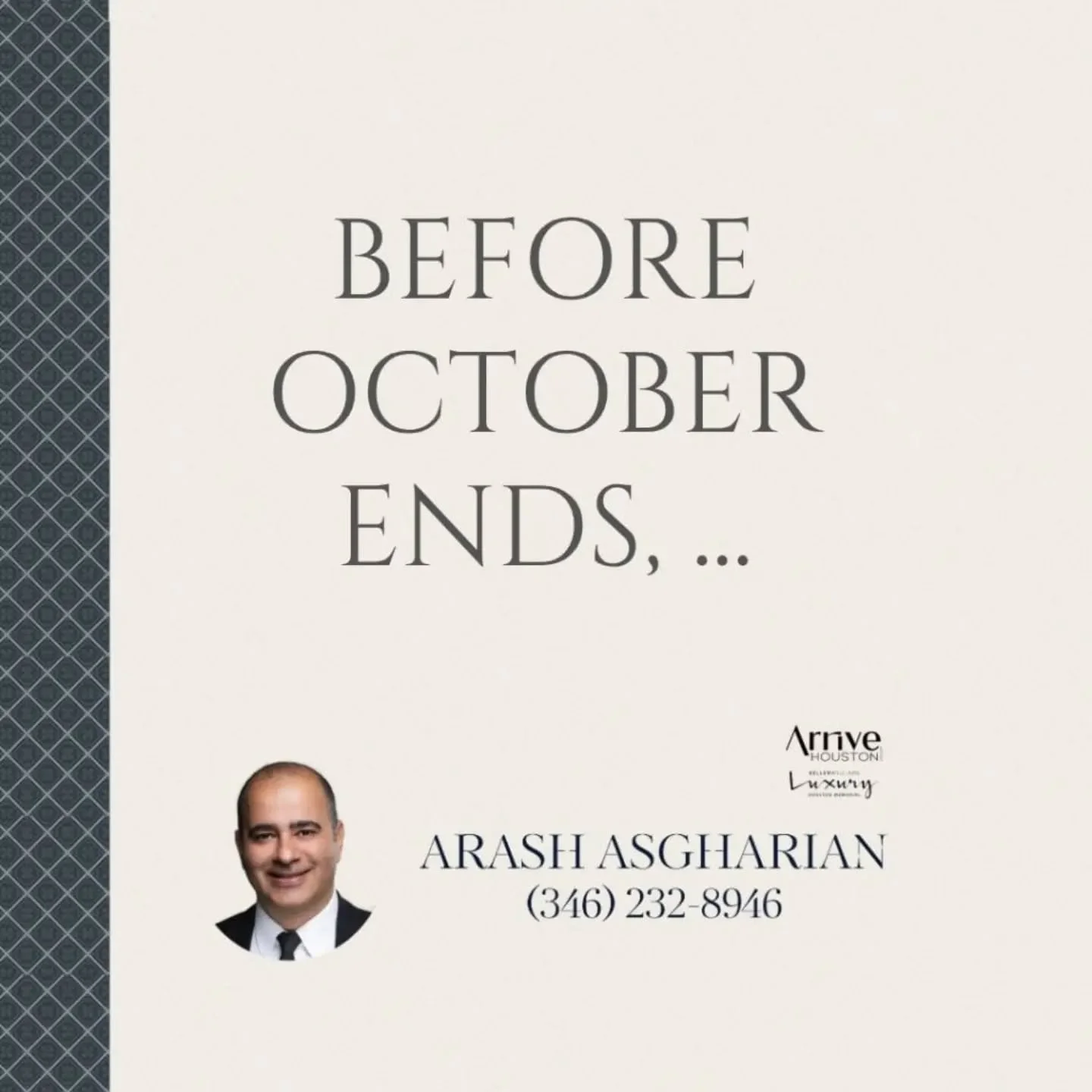 🍂 Before October Ends, Make Your Next Real Estate Move! 🏡✨
A new month is around the corner, and it's the perfect time to get one step closer to your property goals!
Whether you're planning to buy, sell, or invest, a little preparation today can op