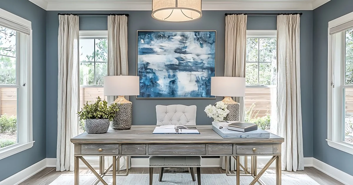 elegant-home-office-with-modern-abstract-art-and-natural-light