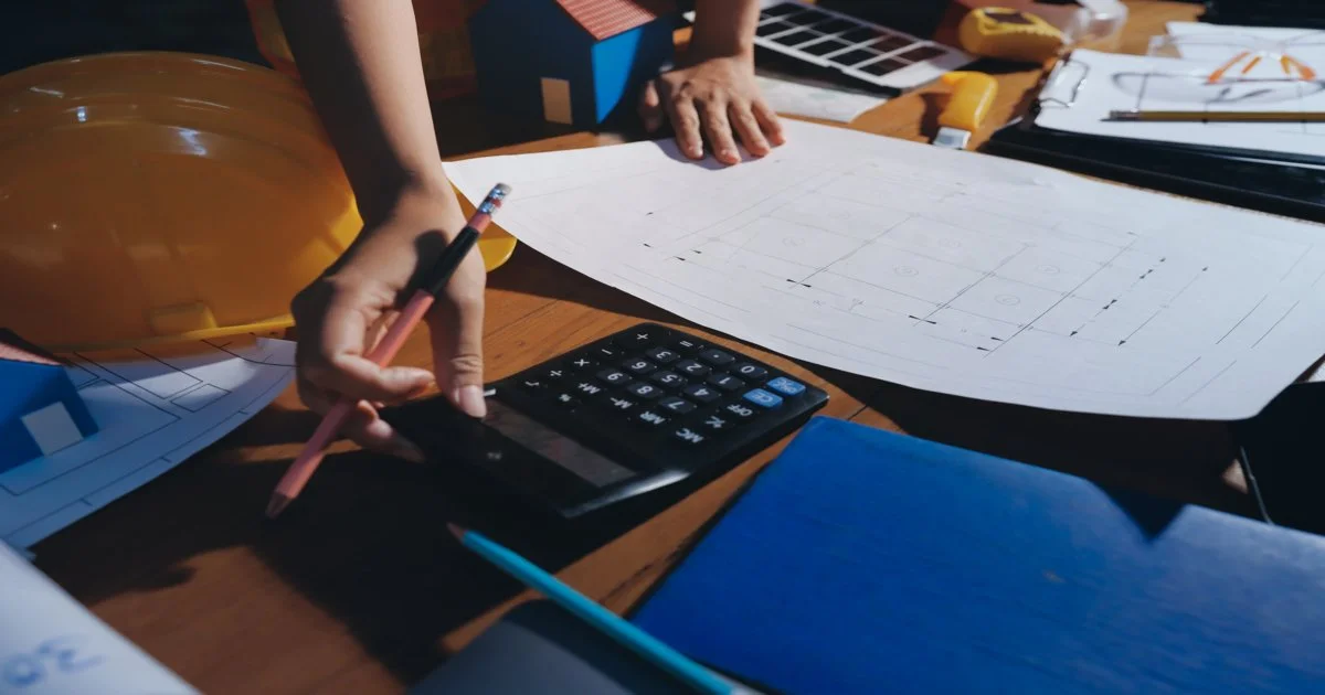 a-person-is-working-on-a-project-with-a-calculator-to-estimate-cost