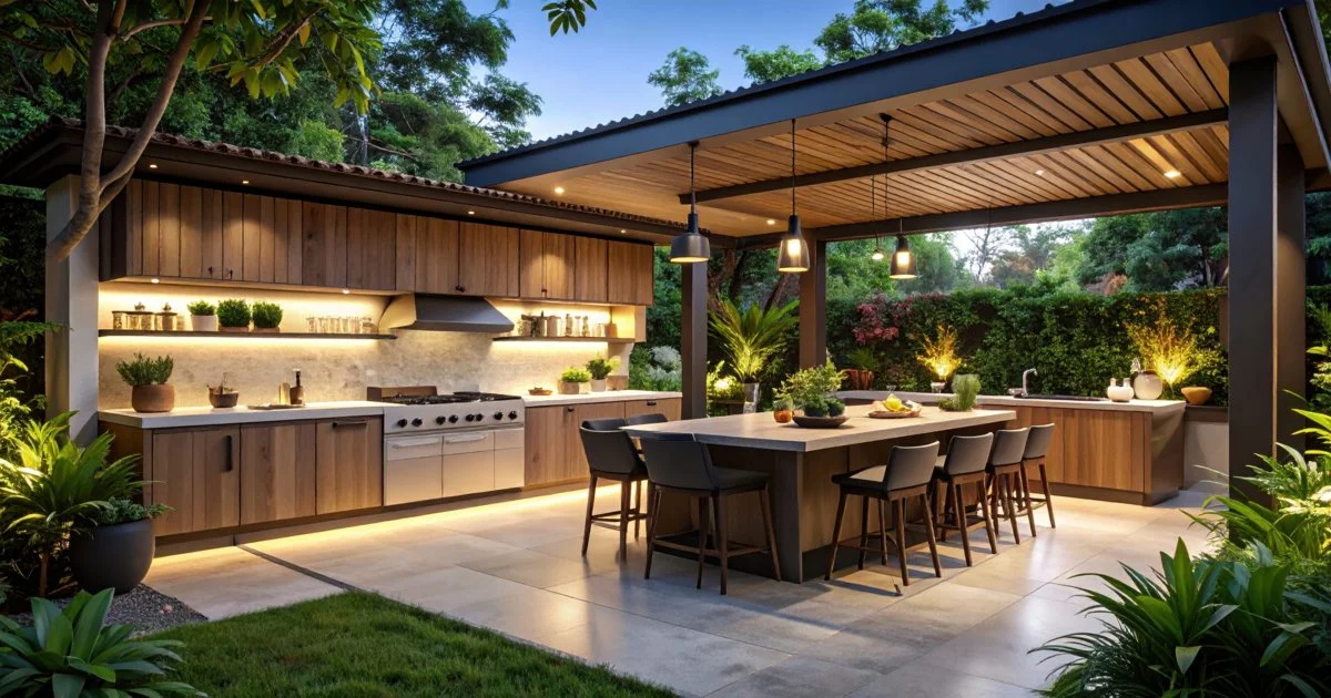 modern-outdoor-kitchen-features-wooden-cabinetry-spacious-place