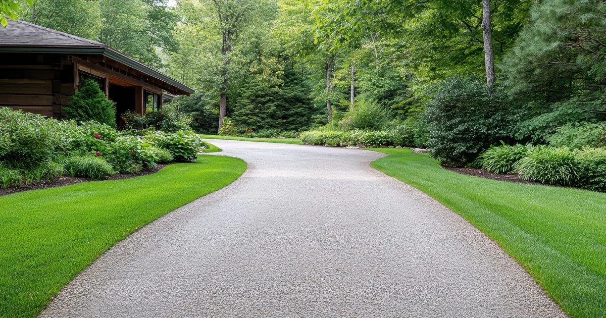 a-paved-driveway-with-a-house-in-the-background